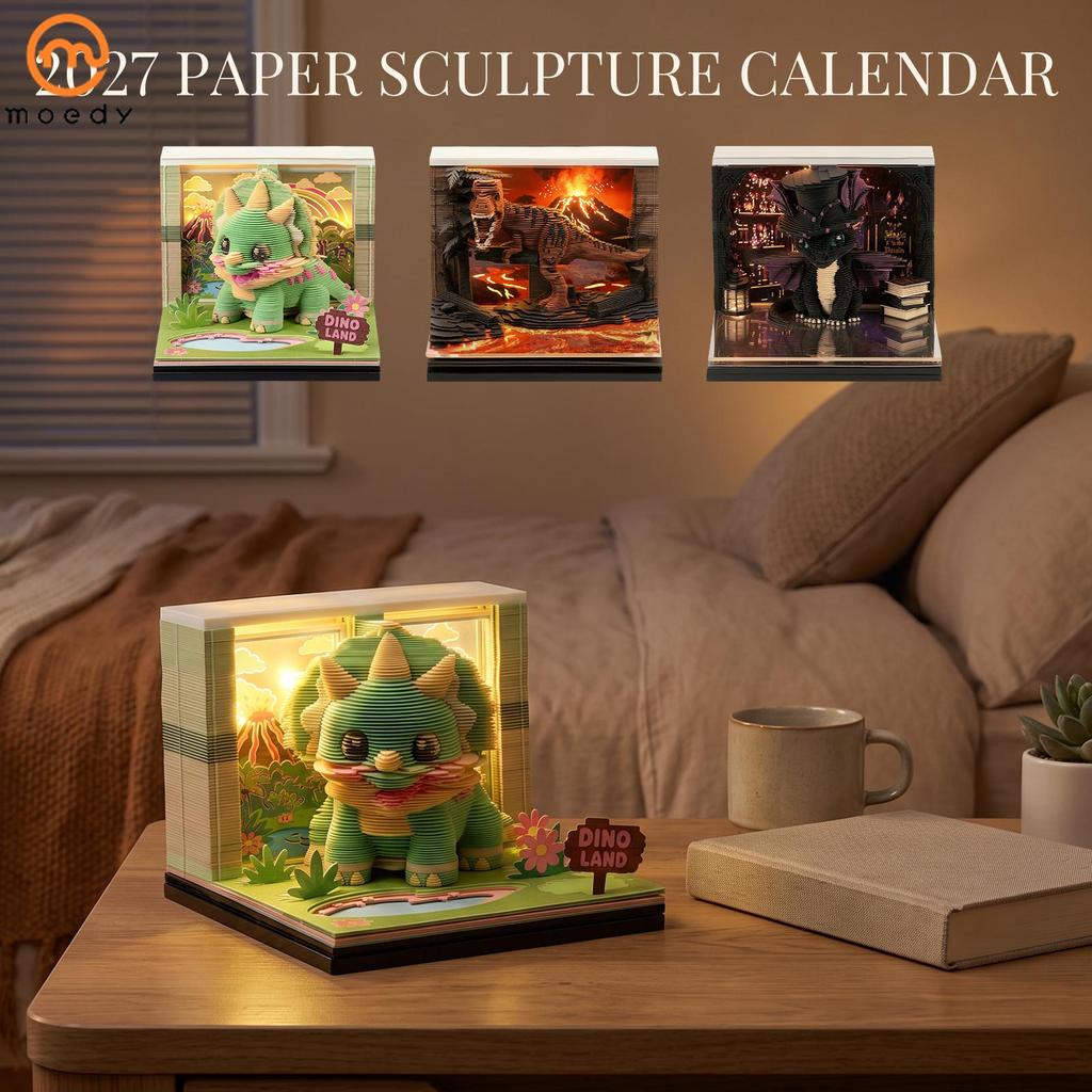Calendário Requintado De Bloco De Notas 3D Com Luz Quente Para Desktop SHOPSKC6143
