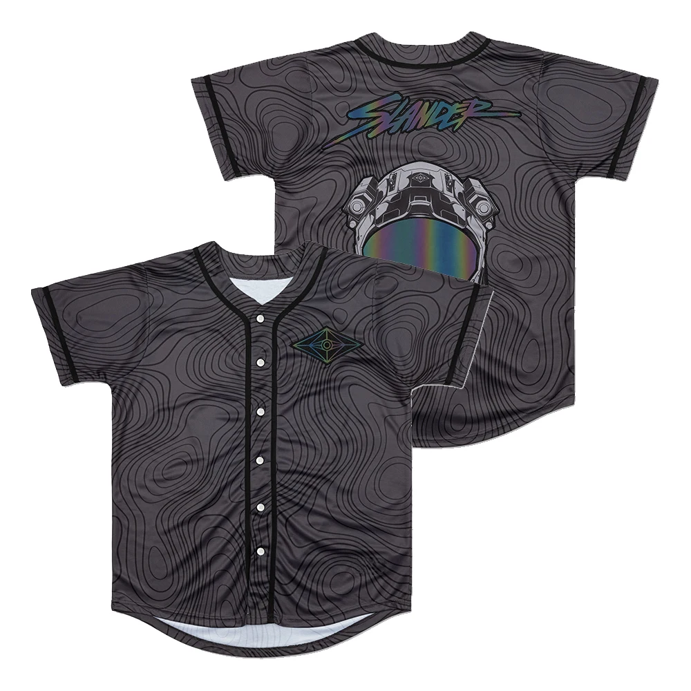 Slander RGB Jersey Baseball Jacket Shirts Music Festival 2026 V-Neck Short Sleeve Button-up Tee Women Men Streetwear Tops