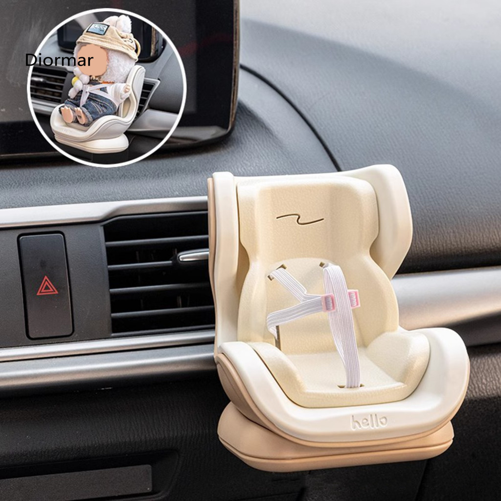 Car Desktop Display Ornament Doll Seat with Soft Plush Cushion Safety Belt Design Easy to Install Cute Chair for Decorat