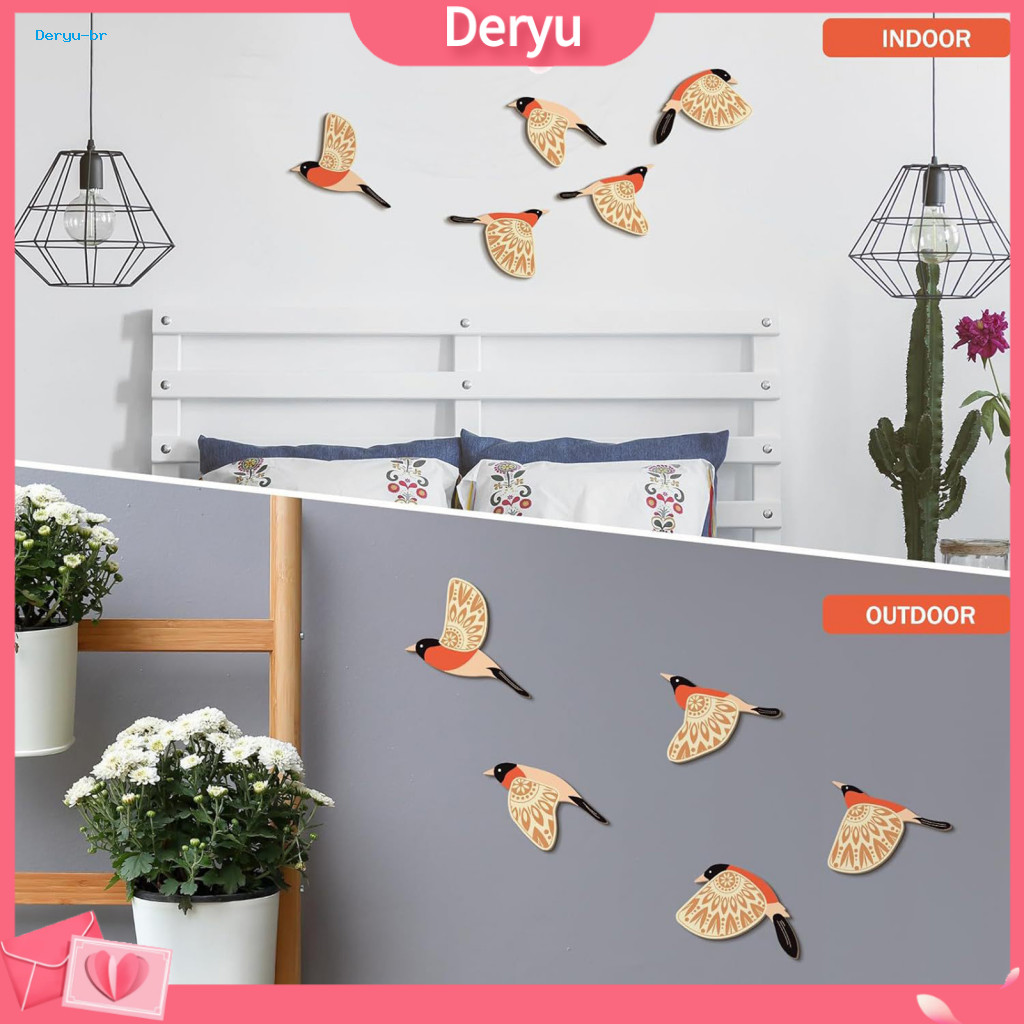 Birds Home Decoration Spring Themed Accents Rustic Wooden Bathroom Sign Flying Wall Art Decorative Restroom Decor for To