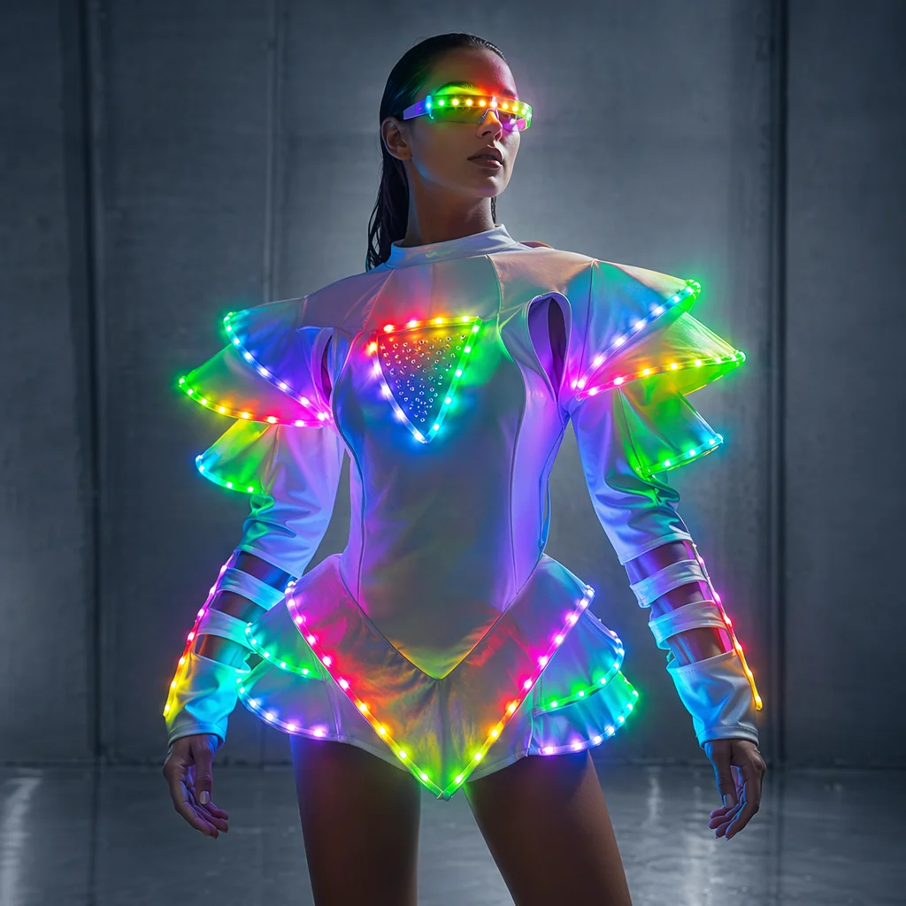 New Arrival Bride Light Up Luminous Clothes LED Costume Ballet Tutu Led Dresses For Dancing Skirts Wedding Party