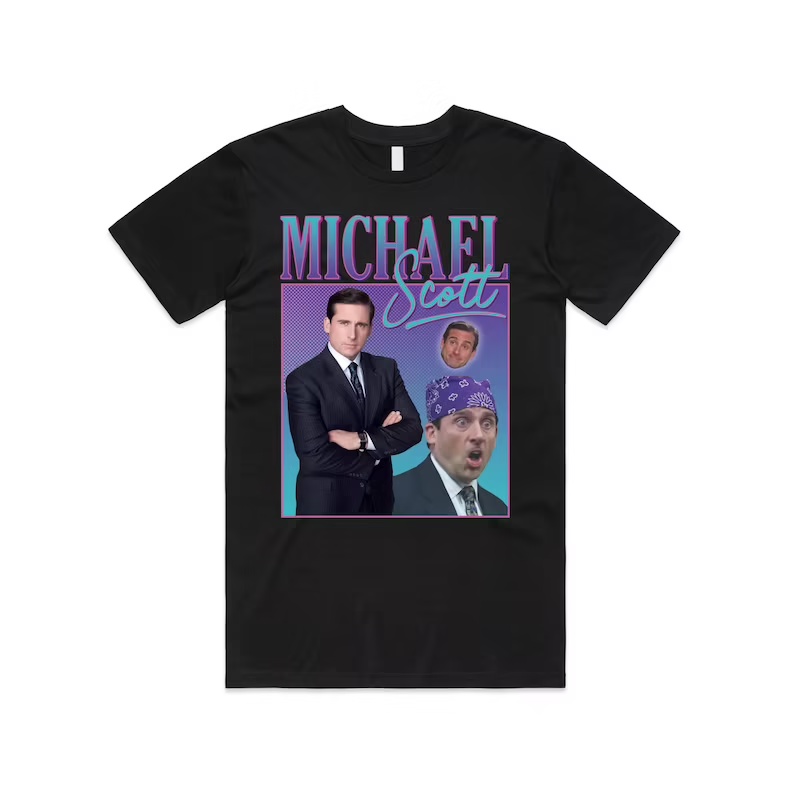 Camiseta Basica Camisa Michael Scott Homage US Office TV Show Retro 90's Unissex