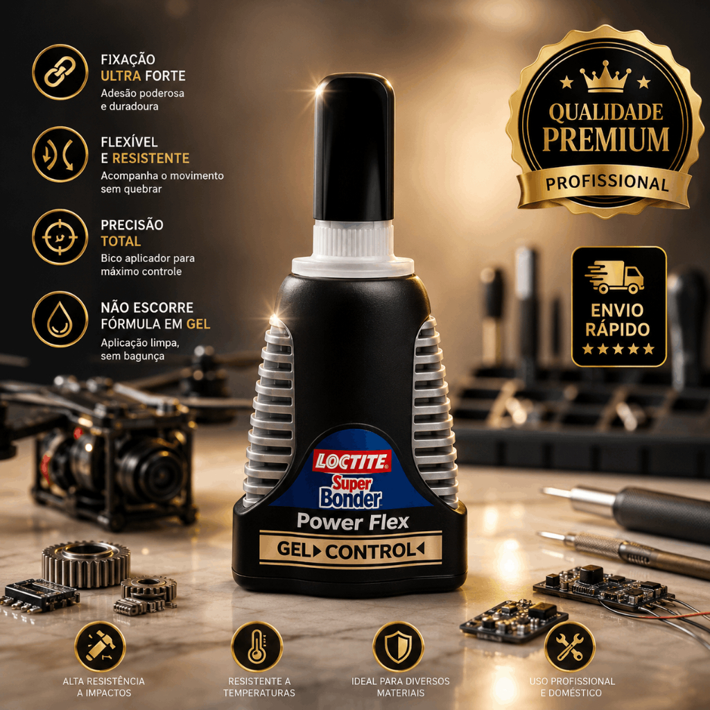 Cola Super Bonder Power Flex Gel 3g Control Adesivo Instantâneo Alta Resistência Uso Doméstico E Profissional
