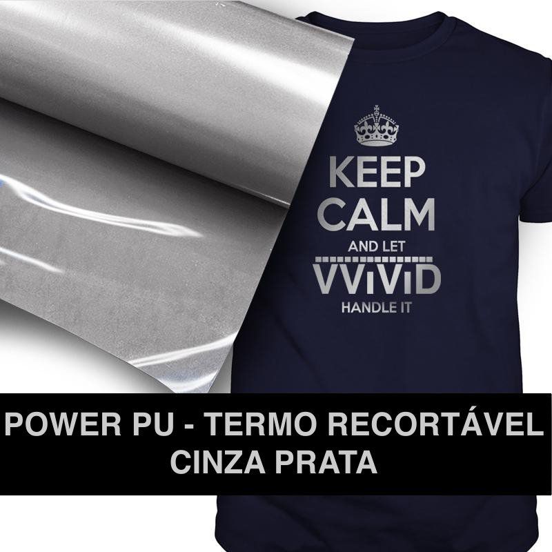 Power PU - Termocolante Recortável - Cinza Prata - 30 cm