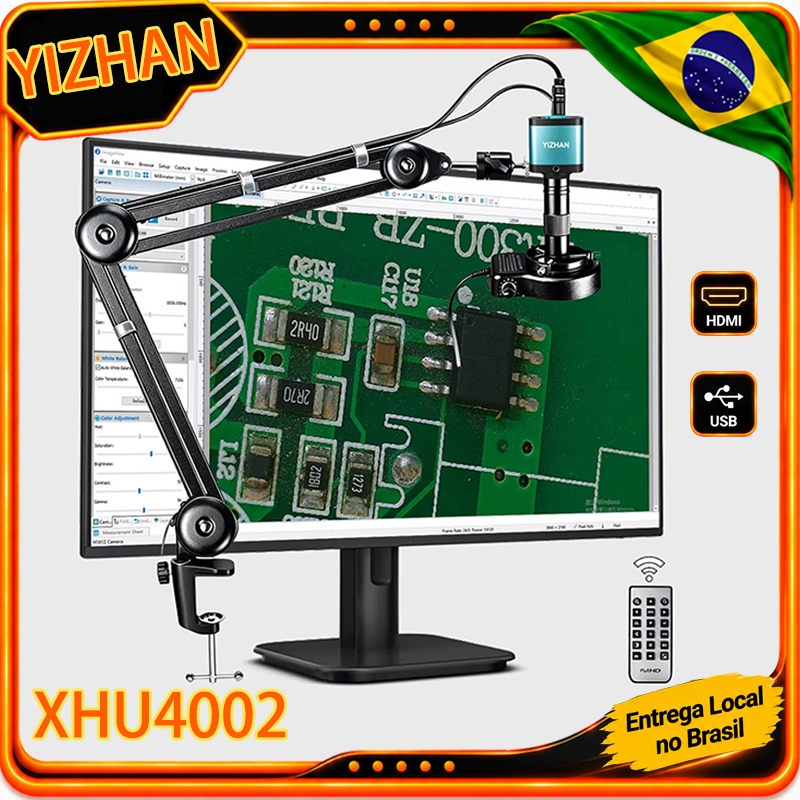 Microscópio Digital YIZHAN NICE-POWER , Lupa Industrial HDMI/USB De 48MP 1080P , Lente De Foco Ultrapreciso 150X , Ring
