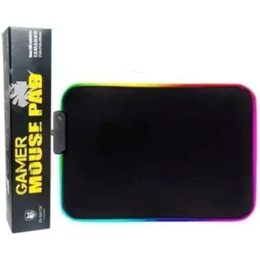 Mouse Pad Gamer RGB LED - Precisão e Portabilidade com Iluminação 7 Cores