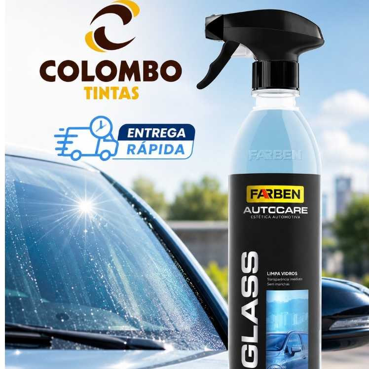 Glass Farben Auto Care 500ml Limpa Vidros Automotivo Desengordurante Para Vidros Cristais e Espelhos