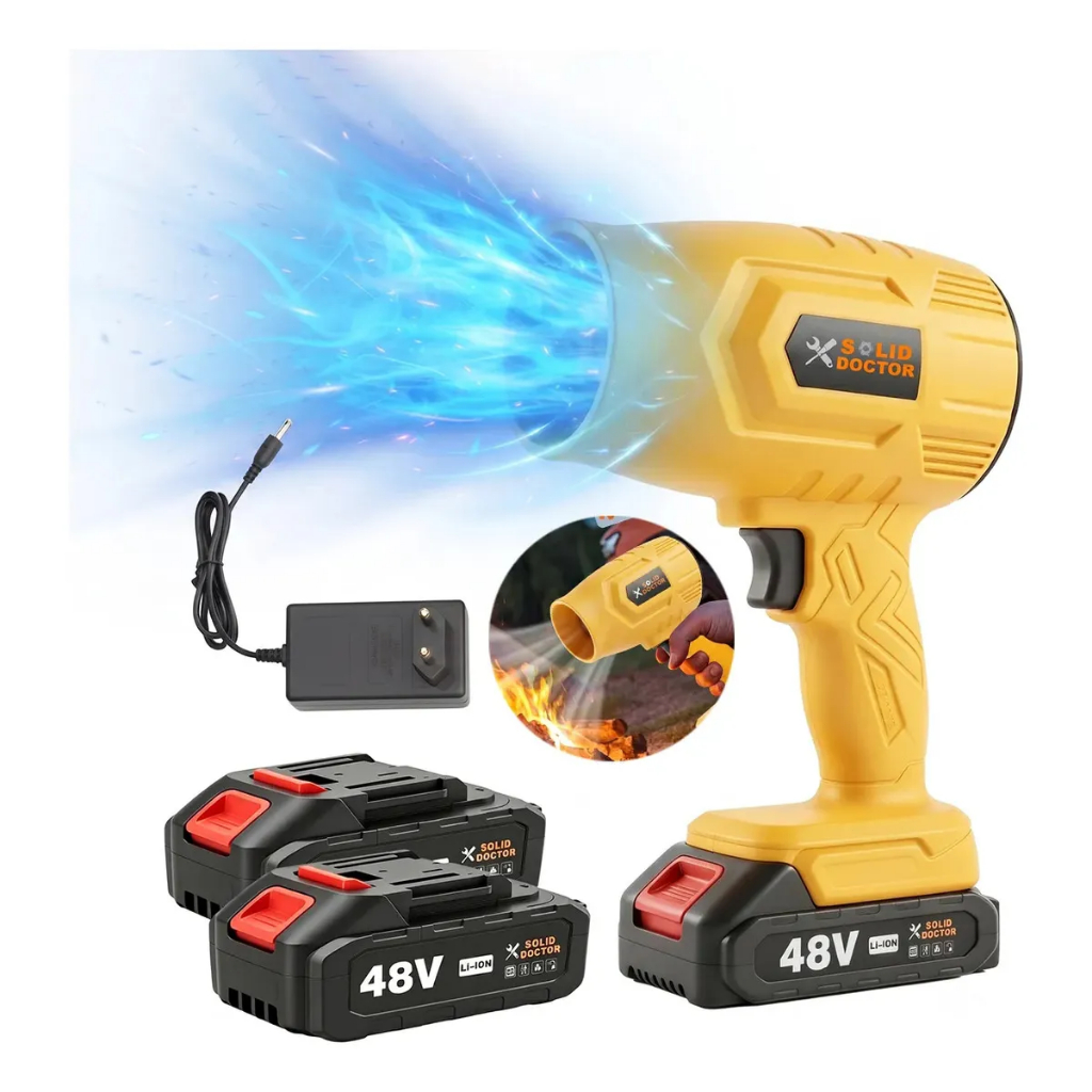 Portable Turbo Leaf Blower Blower 10000RPMRechargeable Cordless Turbo Air Blower Fan Com 2 Batteries