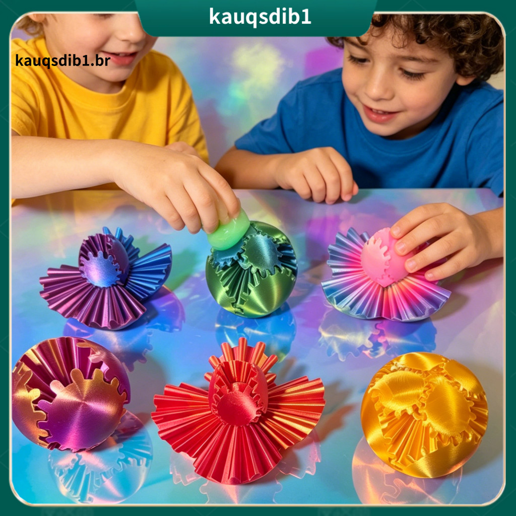 Linked Gear Structure Toy Stress Relief Toys Rotating Ball 3d Printed – Fidget Spinner for Decompression Bright for Re