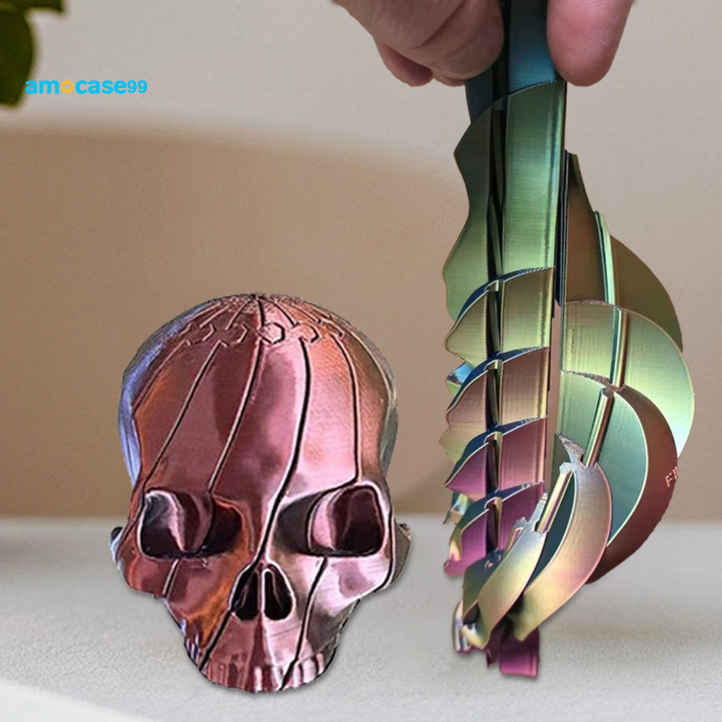 Focus Aid Stress Toy Portable Desk 3d Printed Twisting Skull Relief – Rotating Spiral Fidget Spinner Articulated Perfe