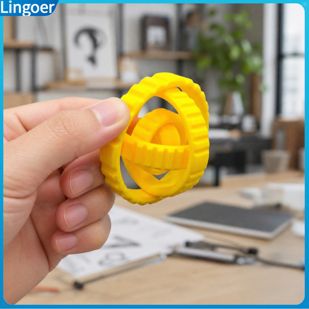 3d Printed Spinning Gear Fidget Toy Stress Relief Rotating Ring Decompression Desk for Kids Adults Perfect for Focus and