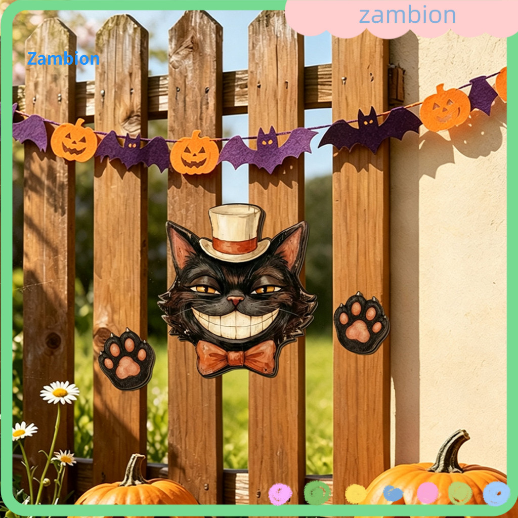Glowing Wooden Signs Indoor Halloween Accents Glow the Dark Wall Art Rustic Pumpkin Skull Cat Sign Vintage Spooky Home D