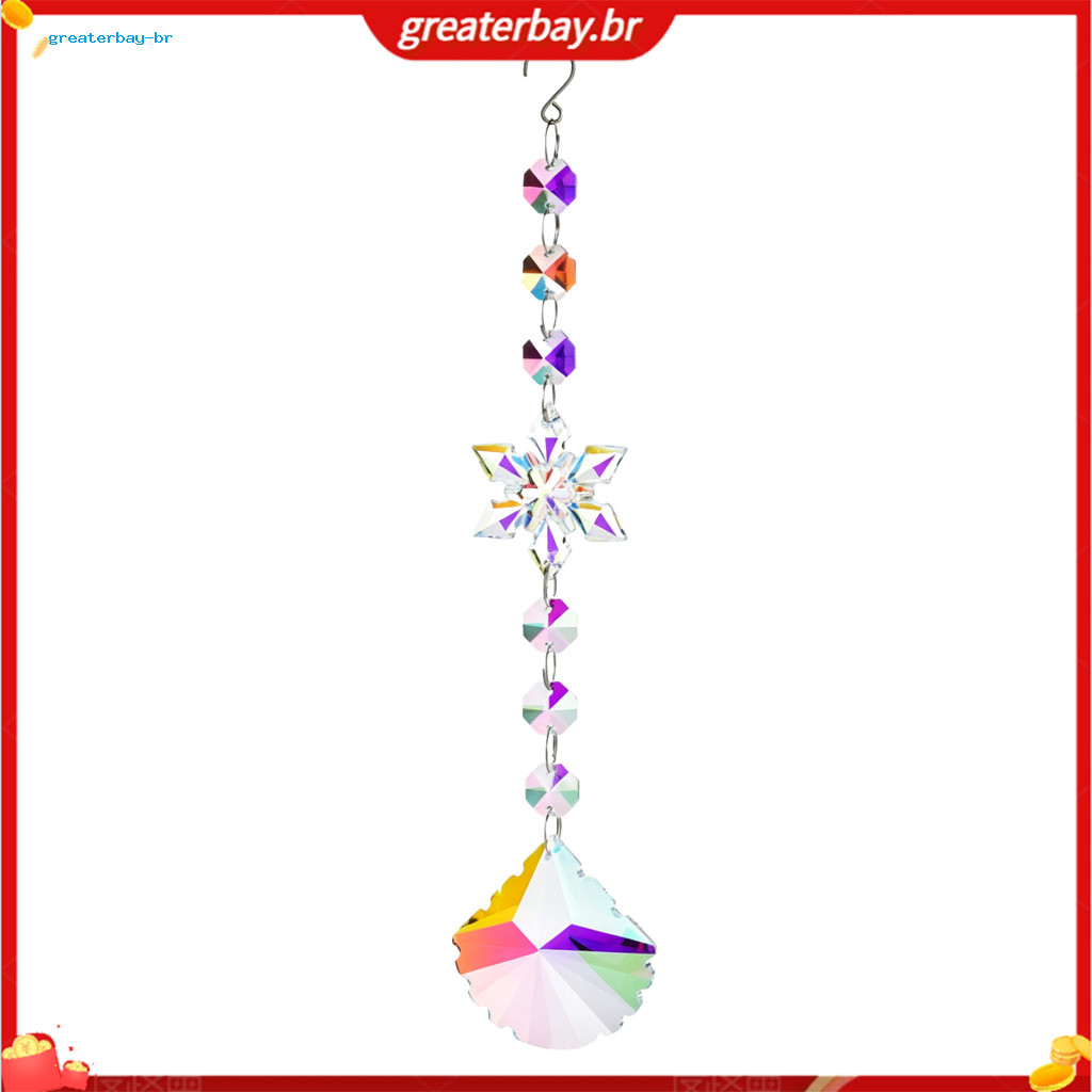 Faux Crystal Snowflake Sun Catcher Hanging Prism Rainbow Maker Pendant for Window Home Christmas Tree Porch Patio Indoor
