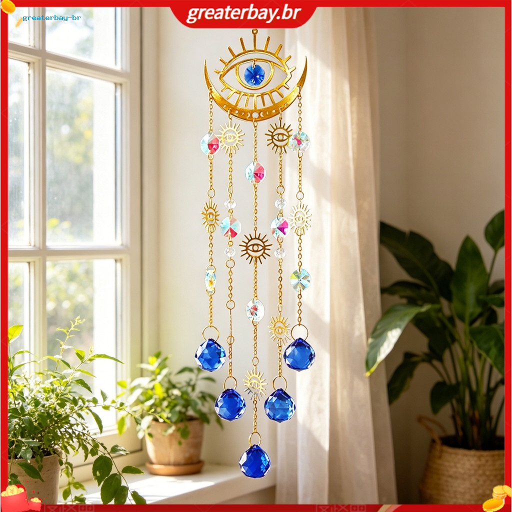 Boho Crystal Suncatcher Hanging Decor for Windows – Rainbow Prism Sun Catcher Healing Ornament for Home Indoor Outdoor