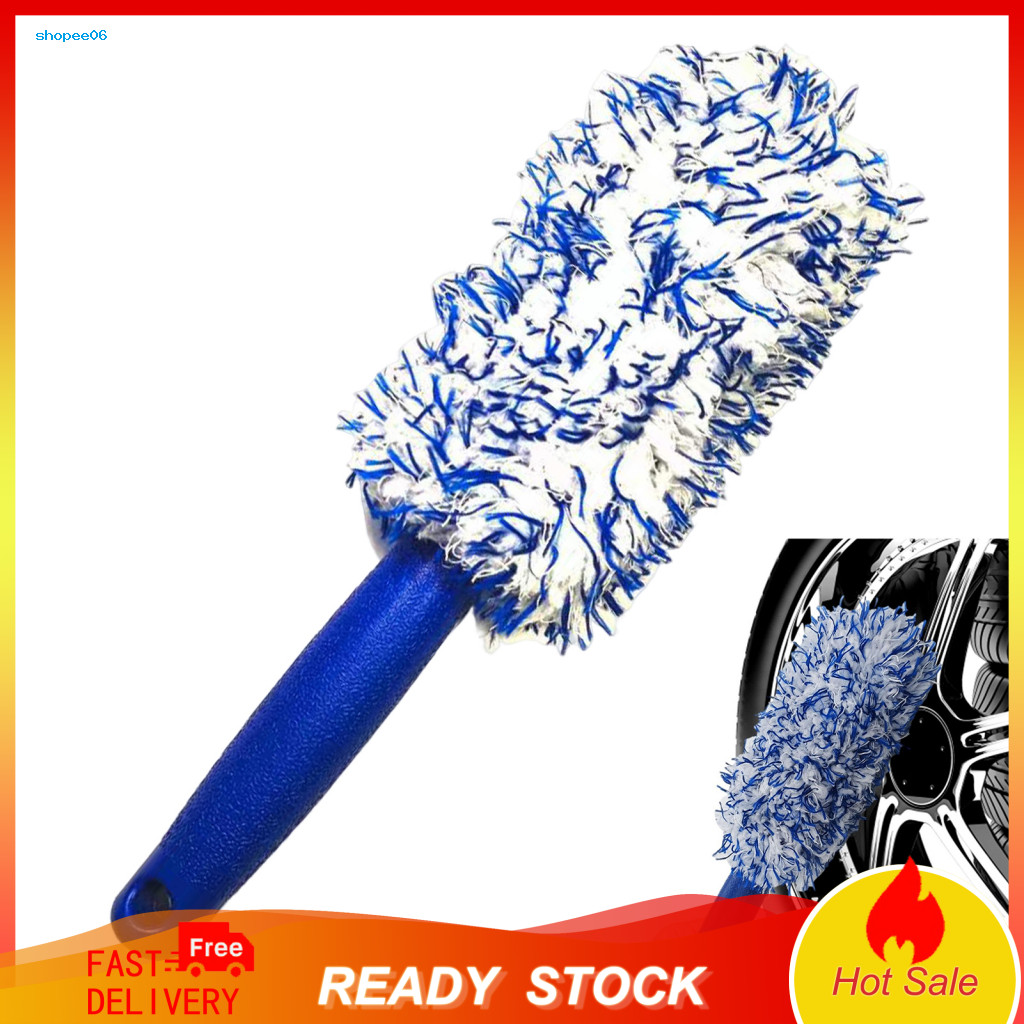 Rim Cleaner Car Detailing Rag Tire Wheel Hub Cleaning Brush with Long Handle – Detachable Portable Multipurpose Wash M