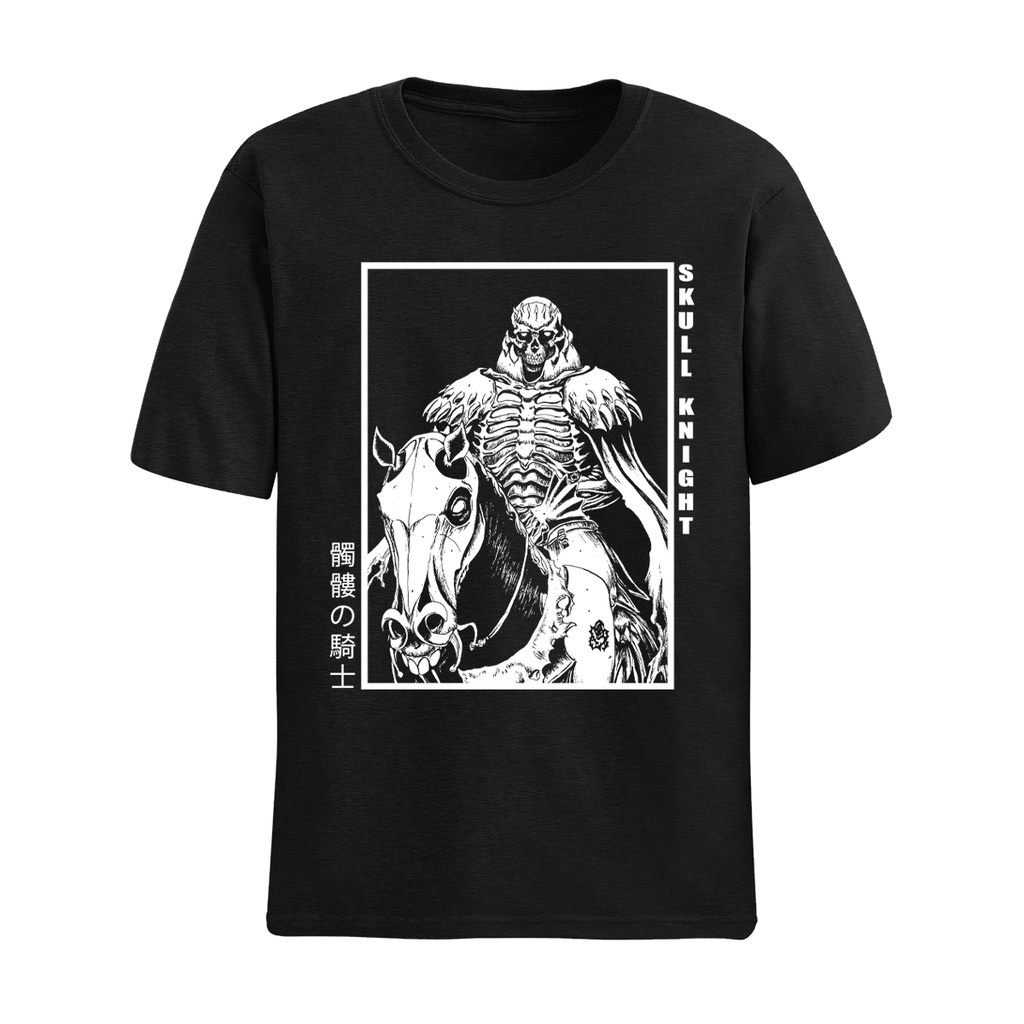 Camiseta Basica Camisa Skull Knight Berserk Cavalheiro Negro Anime Japanese Unissex