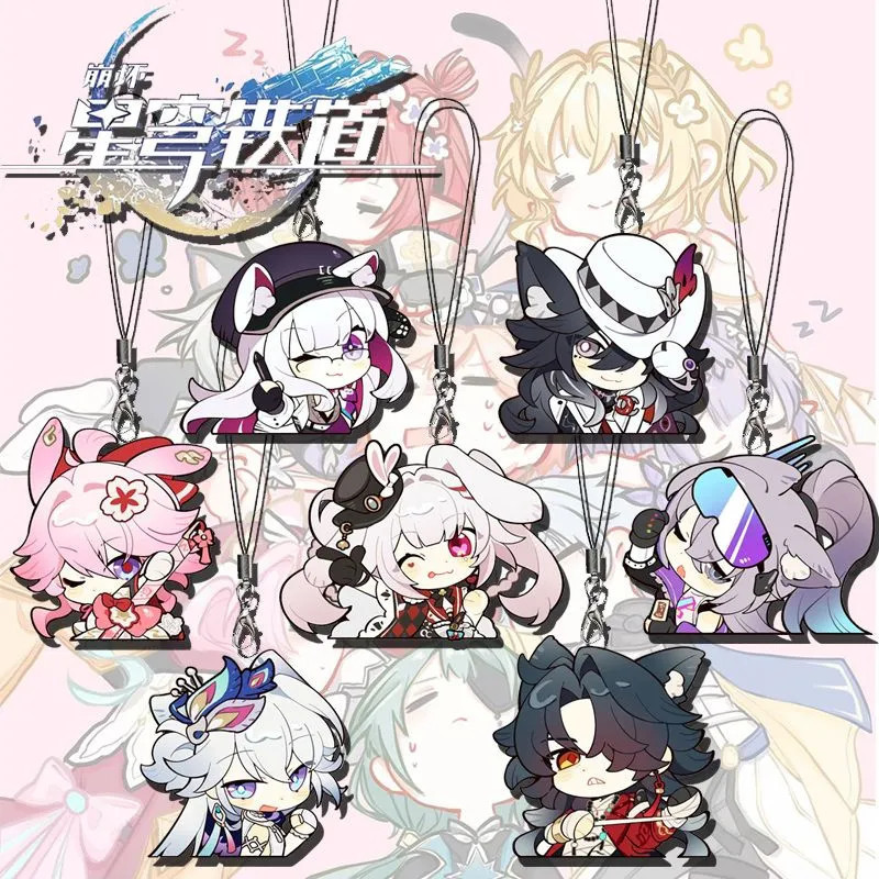 Corrente para telemóvel Honkai Star Rail, pingente adorável, corrente para mochila de estudante J8FE
