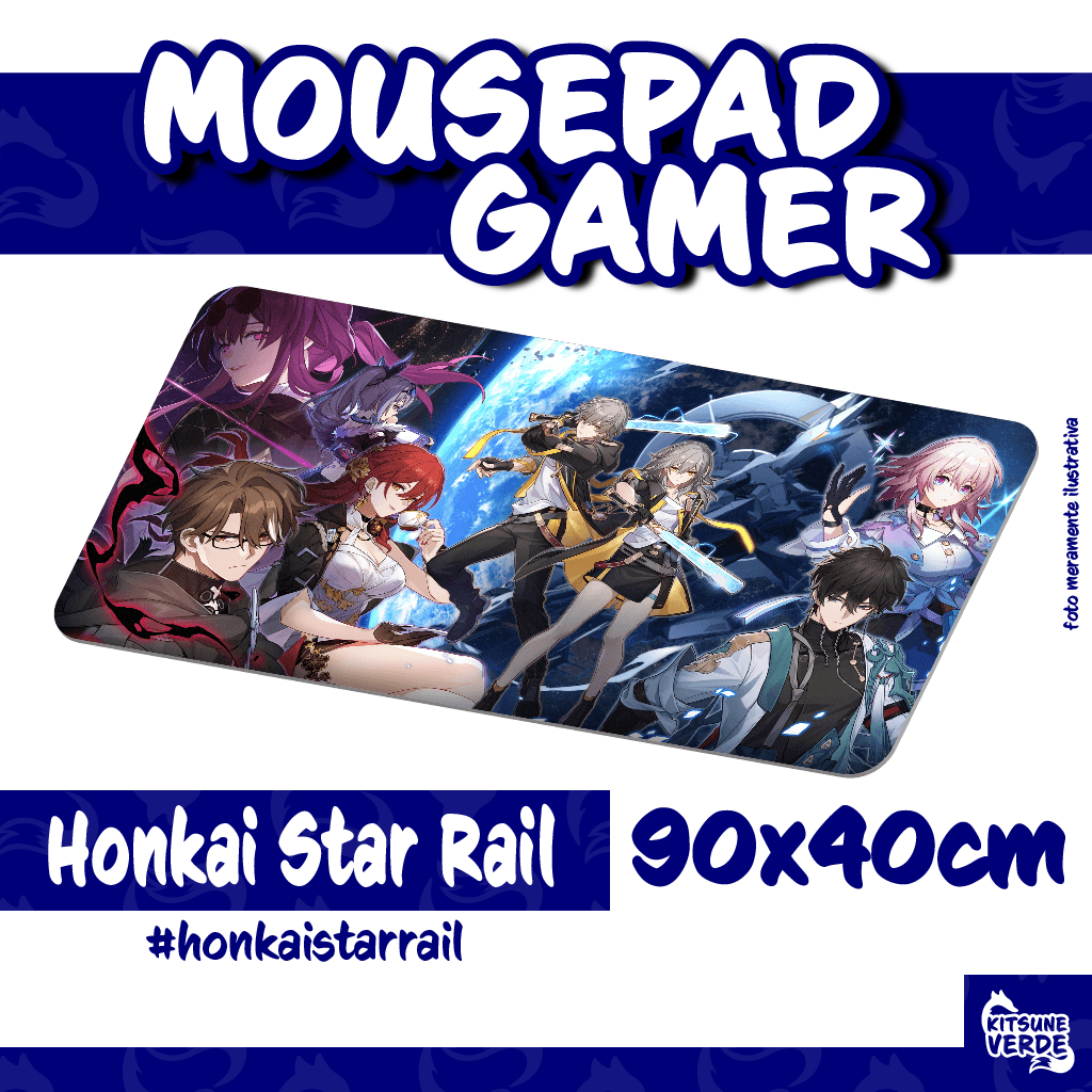 Mouse Pad Gamer - Honkai Star Rail - 90x40 - 80x40 - 70x30 - 60x40 - 40x45 cm