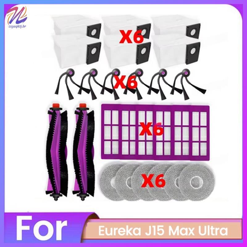26 Peças Para J15 Max Ultra Aspirador De Pó De Reposição Escova Lateral Principal Filtro Hepa Esfregão Pano Saco