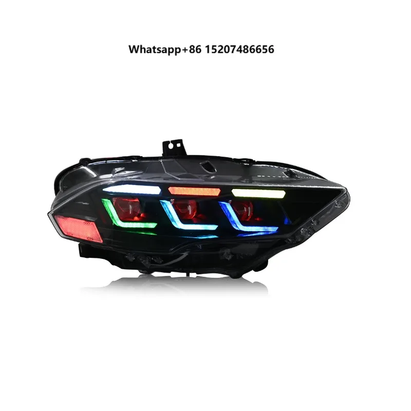 New Design LED RGB Headlamp for  Mustang 2015-2017 2018 - 2022 Car Accessories Front Lights Front Lamp 12v