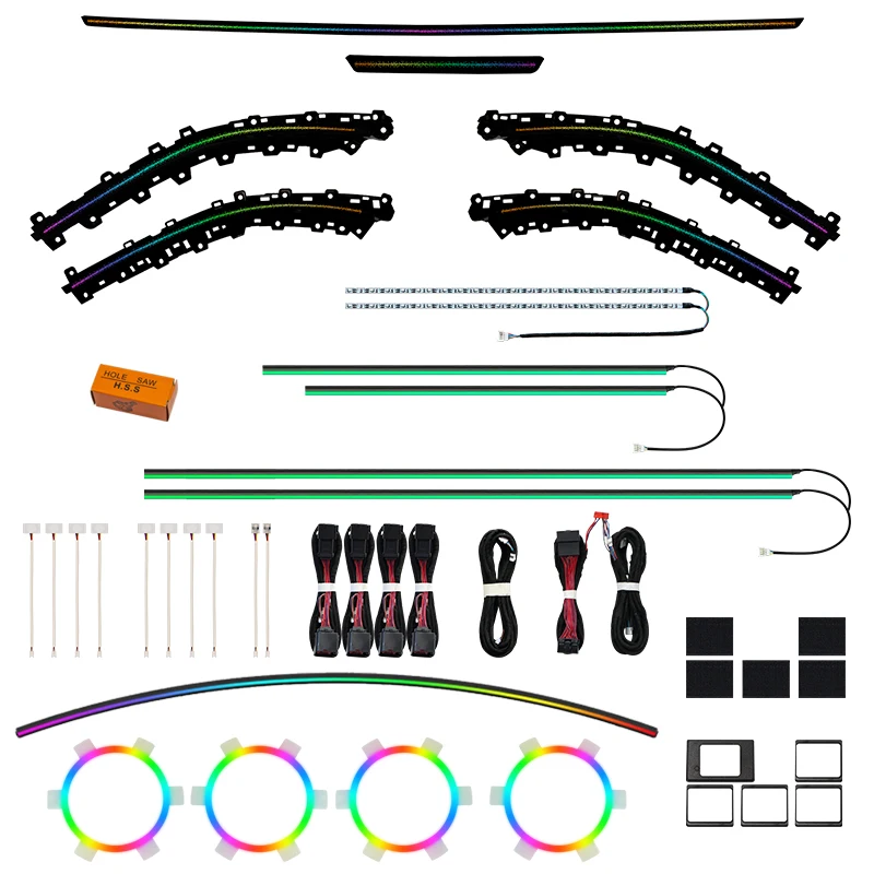 TMPRO 64 Colors RGB Symphony Ambient Lighting for Garages MG7 2023-2025 Car Interior Atmosphere Light Accessories Kit