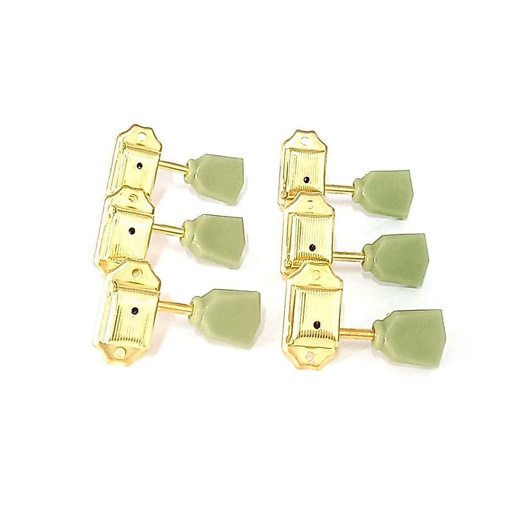 Nicethings1-BR MOWEO 6 peças de teclas de afinação de guitarra de estilo aberto Pegs de corda Vintage Tuners Hine Head