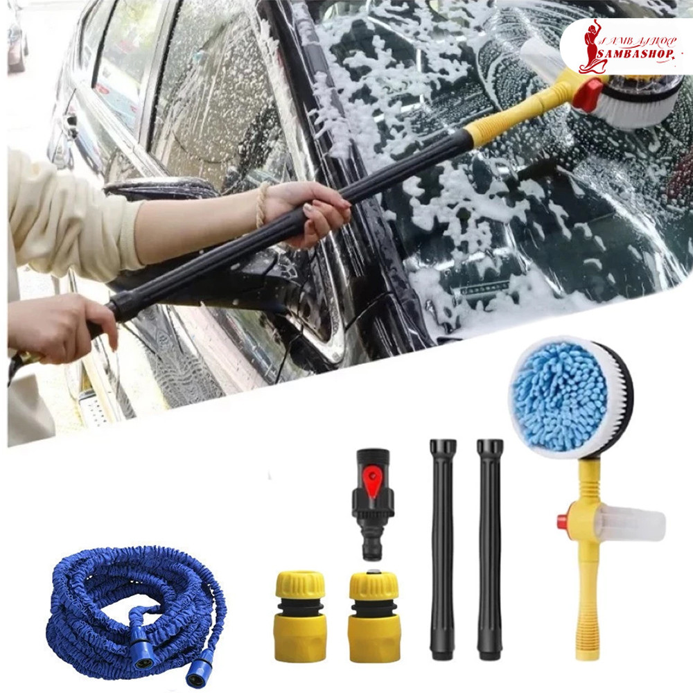 Kit de Lavado Profesional para Coches: Escova Rotativa y Pistola de Alta Presión