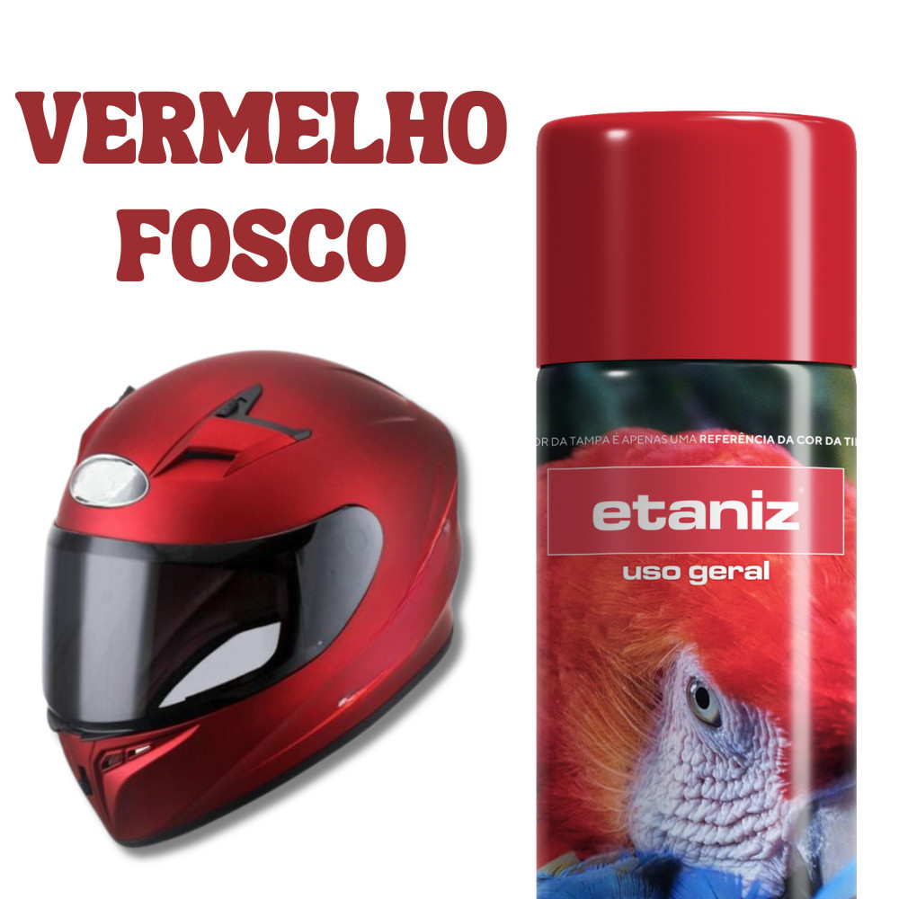 Tinta Spray Vermelho Fosco Uso Geral 400ml secagem rápida - Etaniz