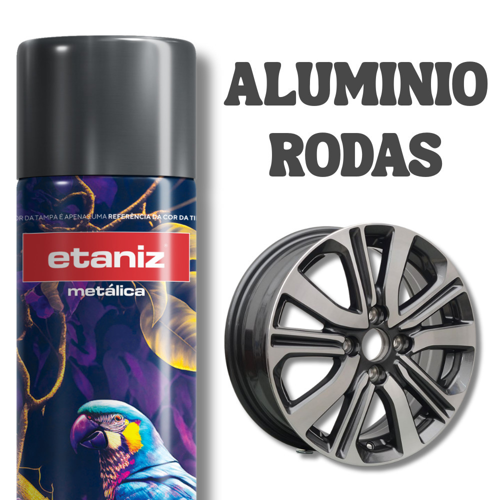 Spray Aluminio p/ Roda Metálico 400ml seca rápida - Etaniz