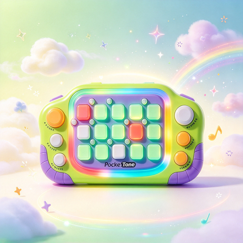 Console De Jogos De Bolso Infantil PocketTune , Botões Iluminados Beat Rhythm Piano E Mine Sweeper Jogo Cerebral , Brinq