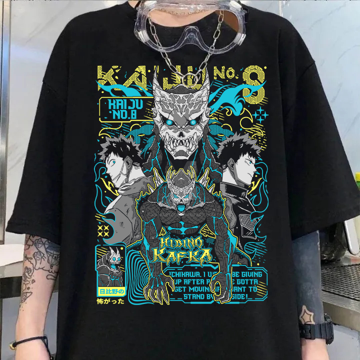Camiseta Basica e OVERSIZED Kaiju No 8 Kafka Hibino Monster Sweeper Anime Unissex