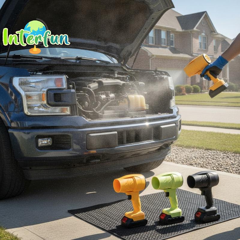 [InterfunB] Ventilador De Ar Portátil Sem Fio Elétrico Turbo Jet Snow Leaf Sweeper Limpador De Pó Para Limpeza De Jardim