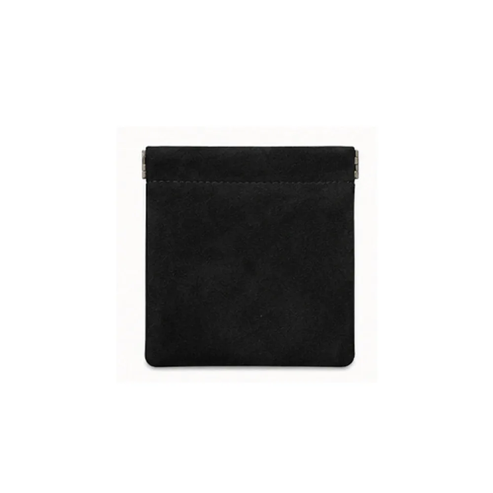 Portable Automatic Spring Open Small Storage Pouch Self-Closing Suede Mini Cosmetic Bag Tiny Pocket Wallet Travel Storage
