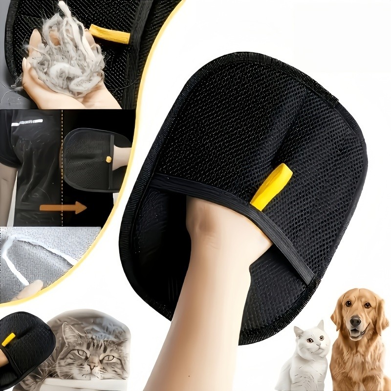 Electricity Static Hair Removal Glove Suitable for Cats & Dogs, High-Efficiency Static Lint & Pet Hair Removal