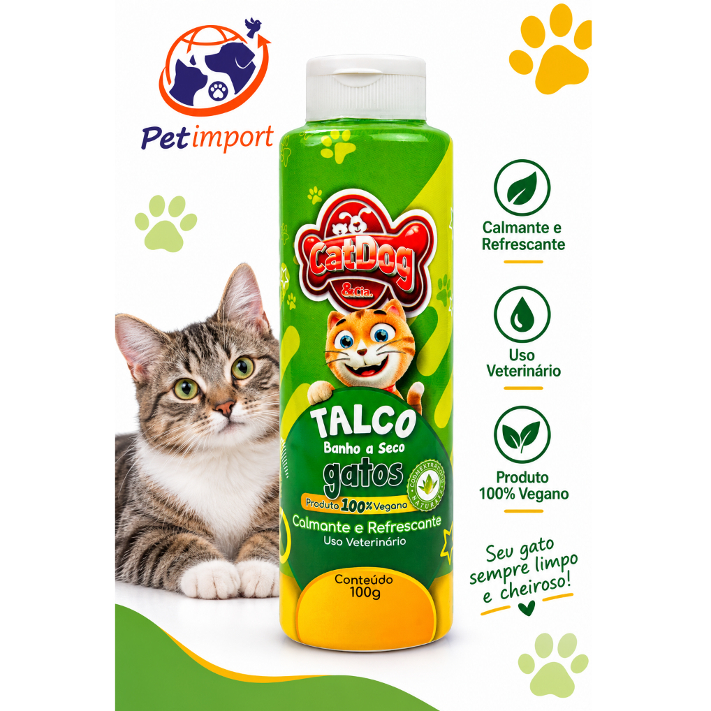 Talco Banho A Seco Gatos 100g Cat Dog