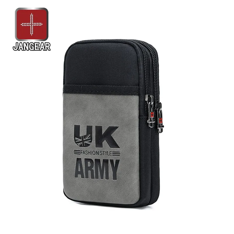 JANGEAR Fashion Men's Messenger Bag Canvas Phone Shoulder Bag Waterproof Small Belt Bag Travel Waist Bag Casual Chest Bag Wallet