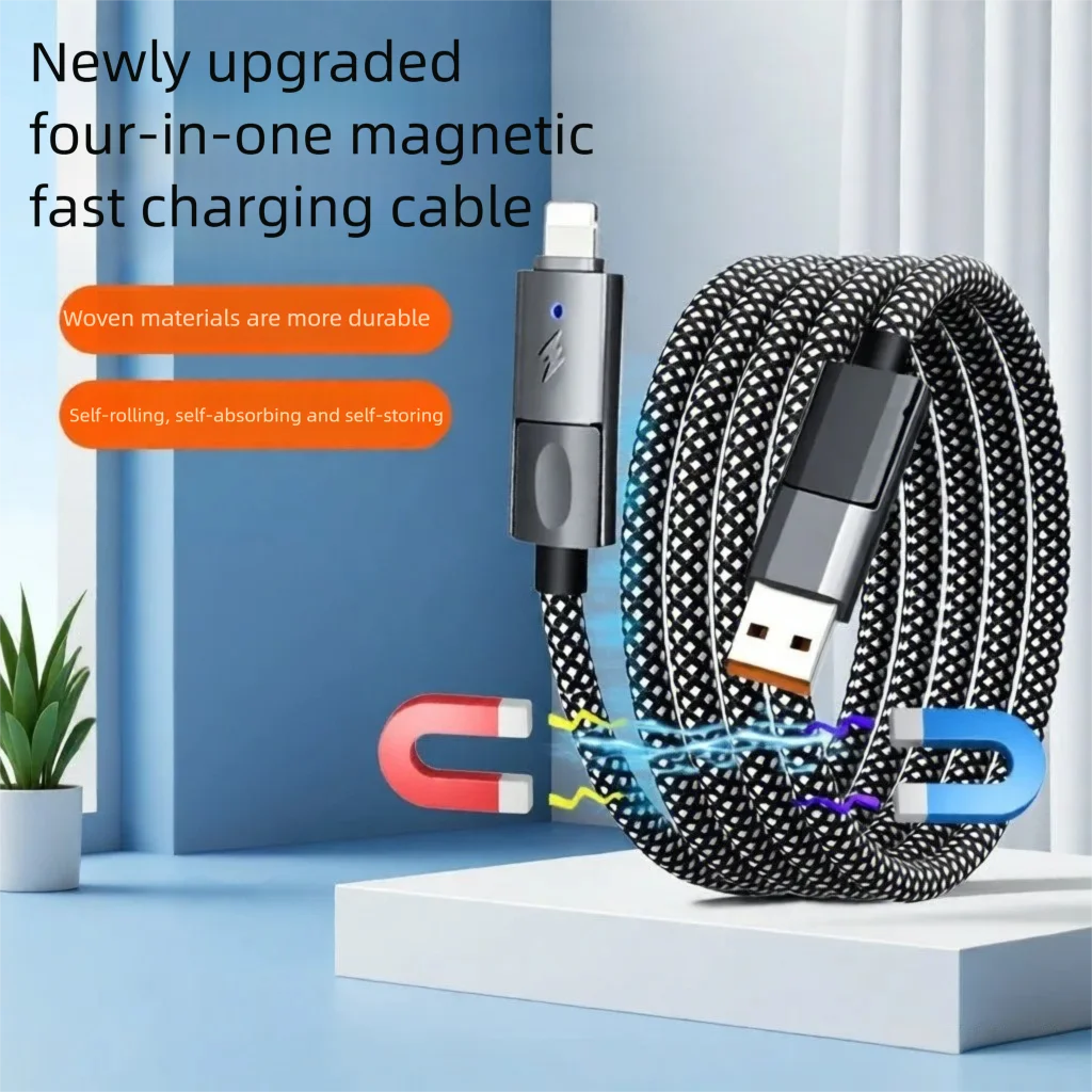 100W Magnetic Cable USB C To Type C Fast Charger for iPhone15 Xiaomi USB A To TypeC Data Charging Wire tablets MacBook