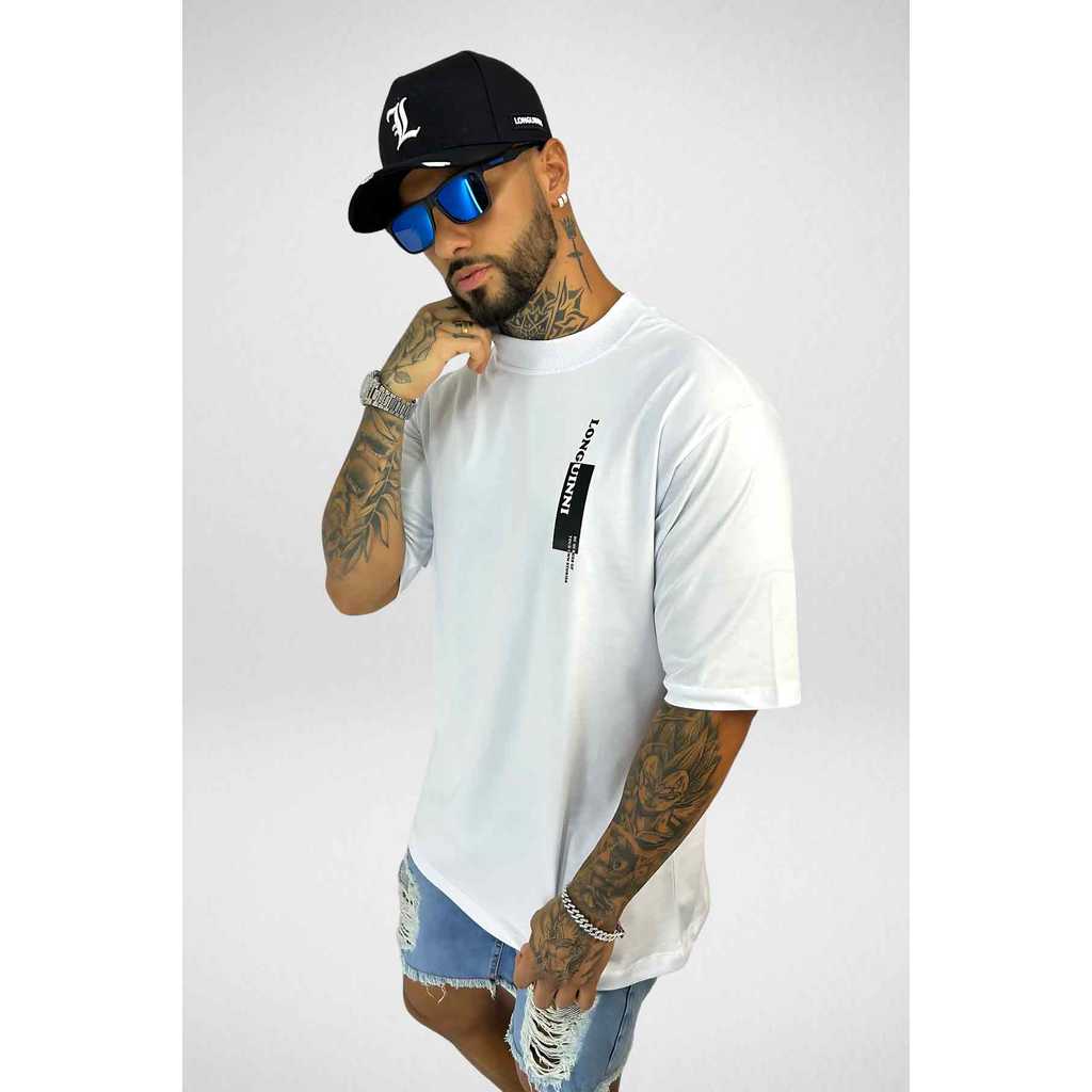 Camiseta Oversized 100% Algodão Stories Branca