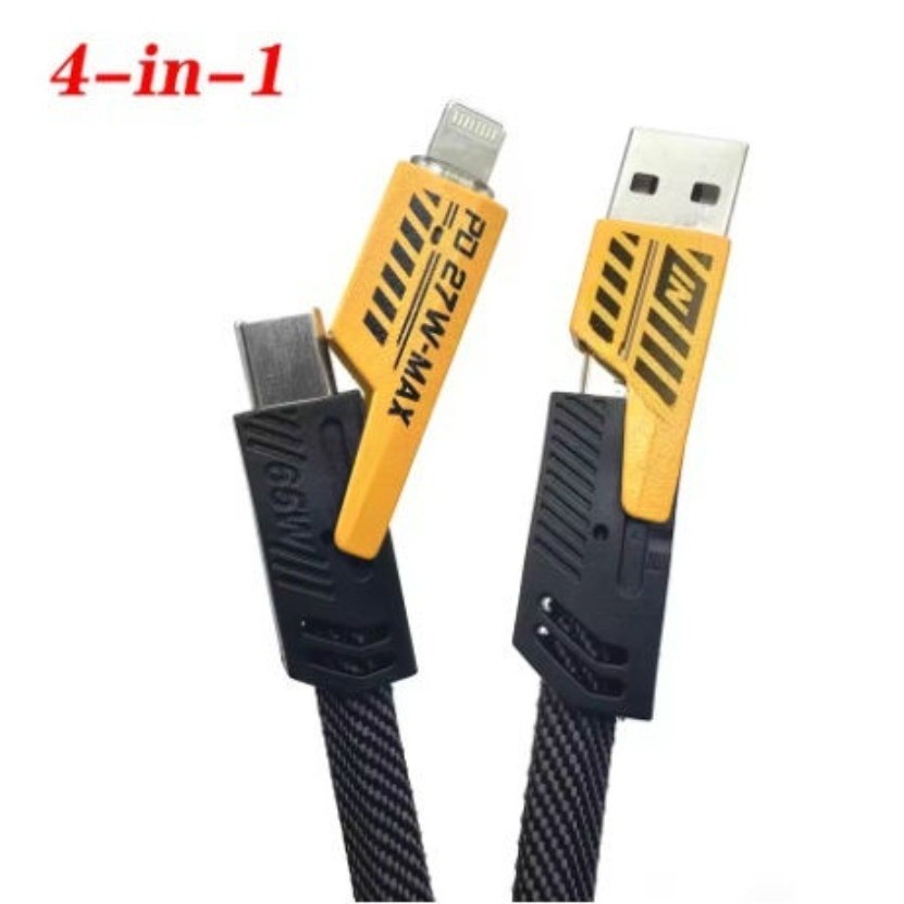 10pcs 4 Em 1 65W USB Type C Para IOS Cabo 3 PD 100W De Dados De Carregamento Rápido IPhone 14 15 Pro Max Samsung S24