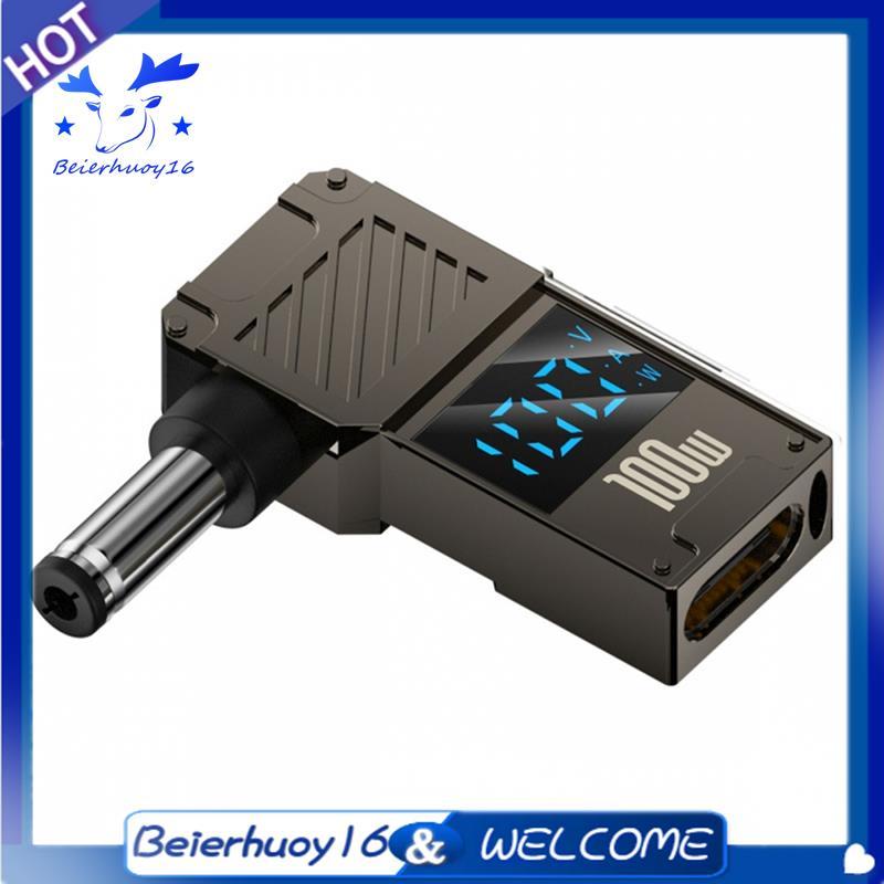 Tipo-C USB Entrada Para DC 5.5x2.1mm Jack Adaptador Inteligente Display LED 100W Saída De Energia 20V 5A PD Carga 65W Po