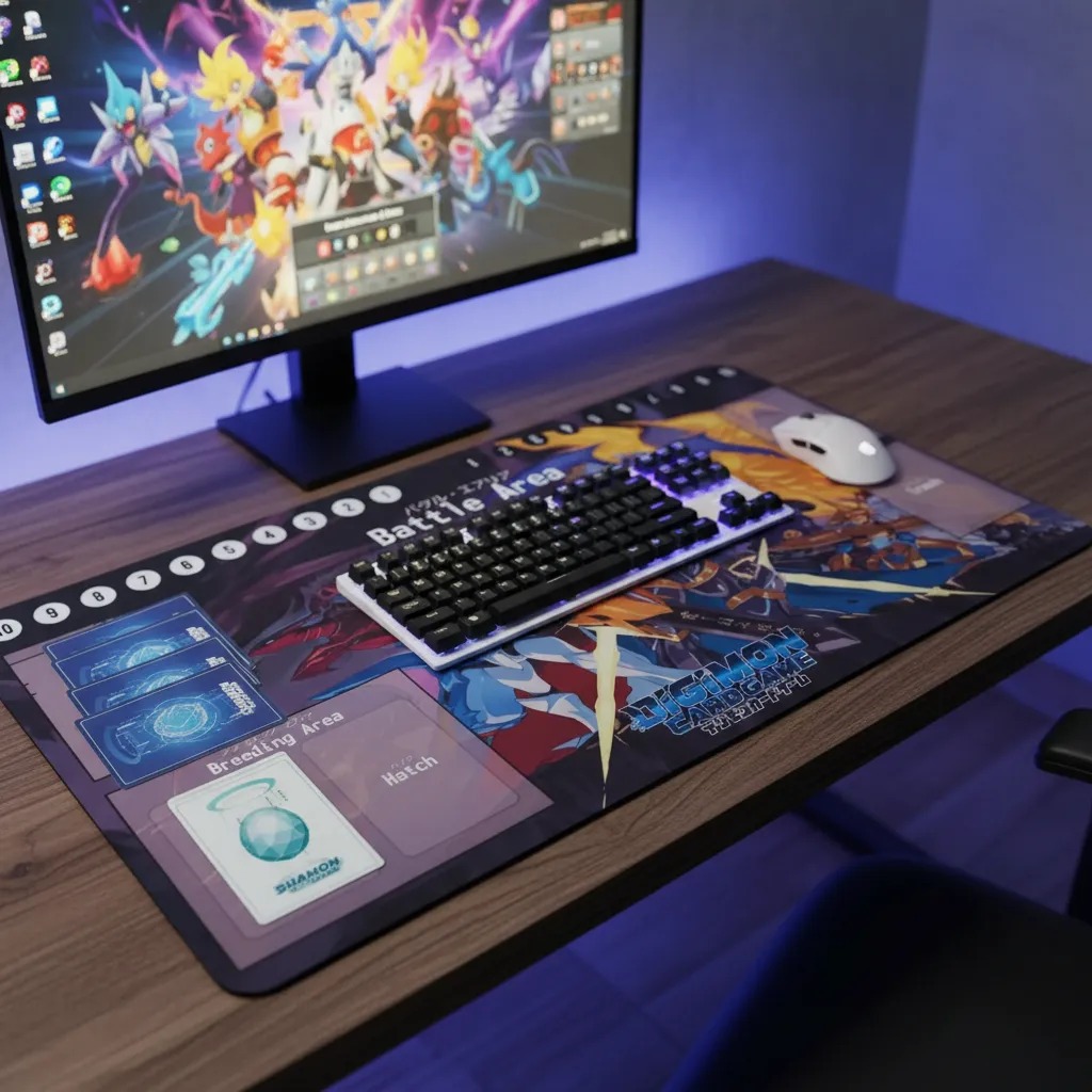 Playmat E/Ou Mousepad Gamer Digimon Card Game Battle Area (58 cm x 30 cm)
