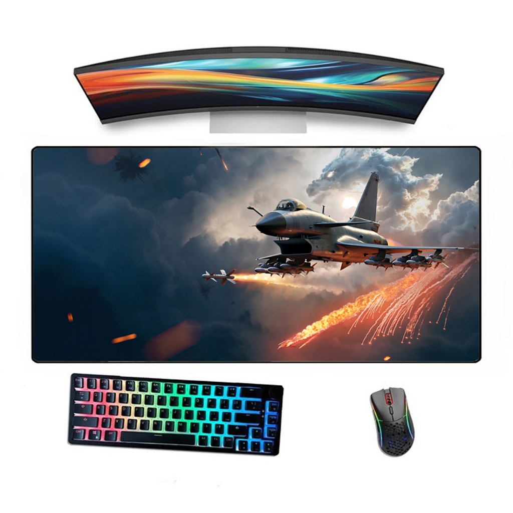 Mousepad Gamer Speed Borda Costurada Ergonómico Estampado Jatos Guerra Battle