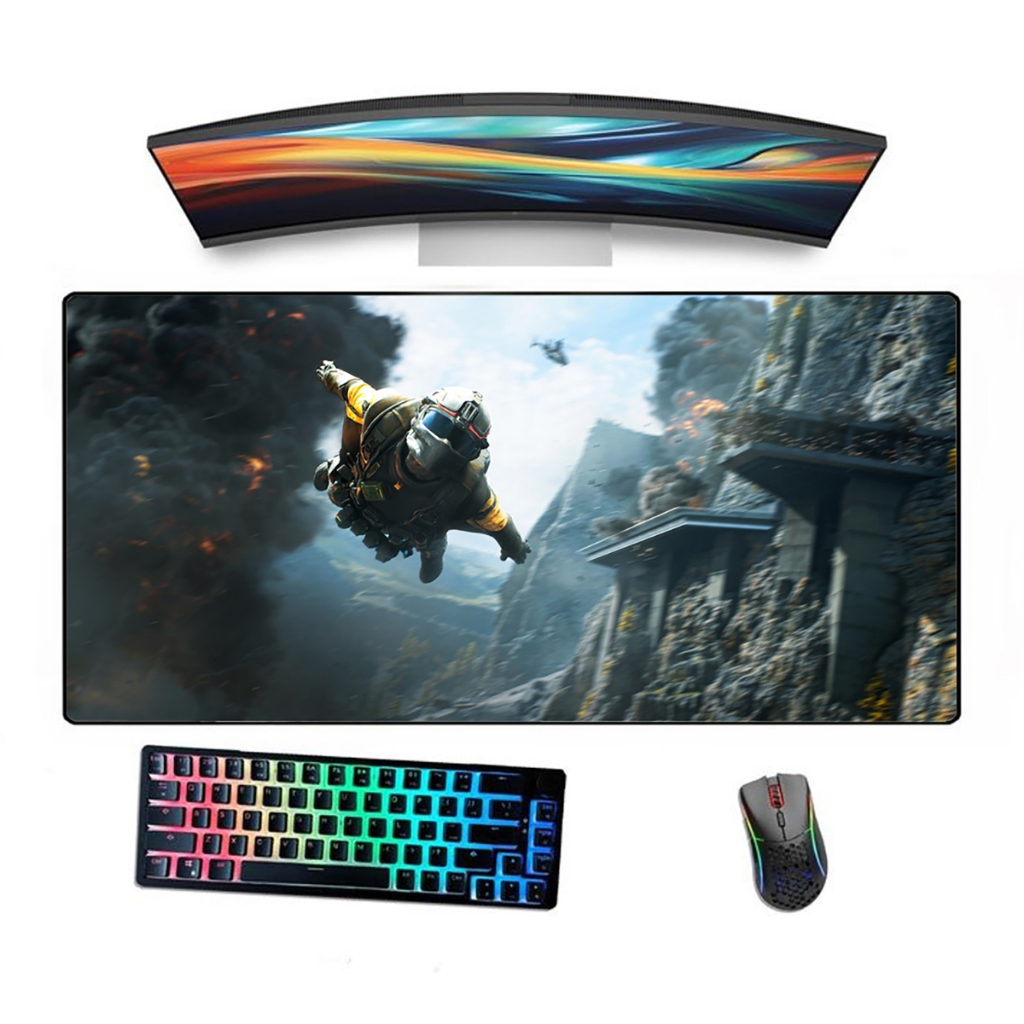 Mousepad Gamer Speed Borda Costurada Estampado Battle Royale Jogo