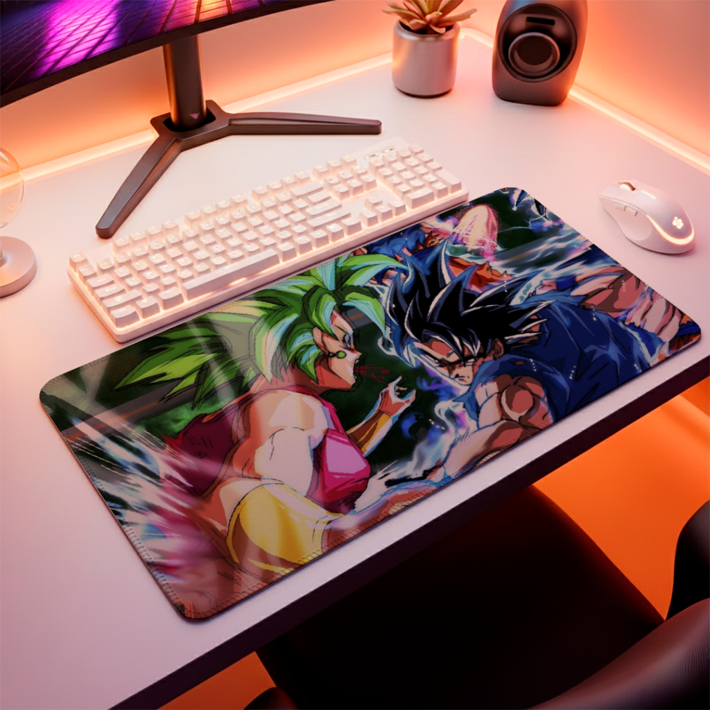 Mouse Pad Gamer Liso Speed Confortavel Com Base Antiderrapante E Bordas Costuradas Sem Relevo Estampa Anime Power Battle