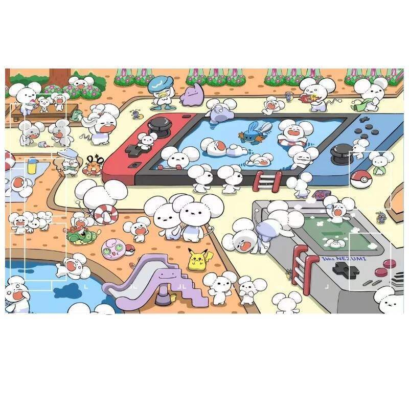 600 * 350 * 2MM Diy Pokémon Maushold Card Pad Anime PTCG Playmat Single Player Battle Mouse