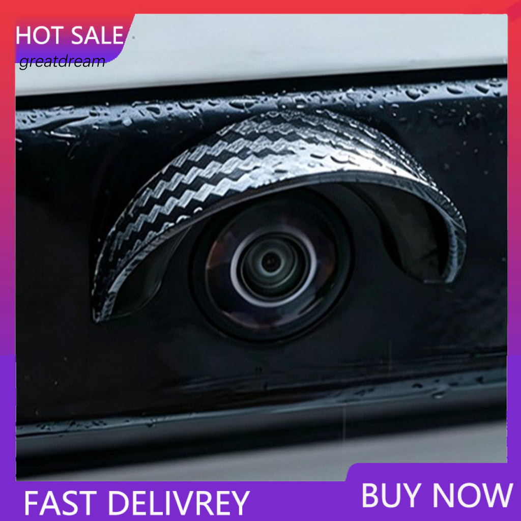 Flexible Pvc Camera Rain Shield Car Cover Waterproof Rearview Lens Protector with Strong Adhesive Mount Black Curved for
