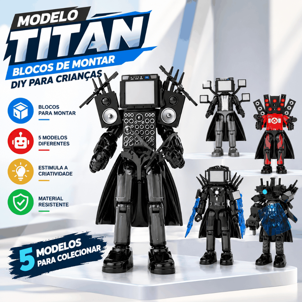 Modelo Titan TV Monitor Speaker Clock Man blocos de montar DIY para crianças