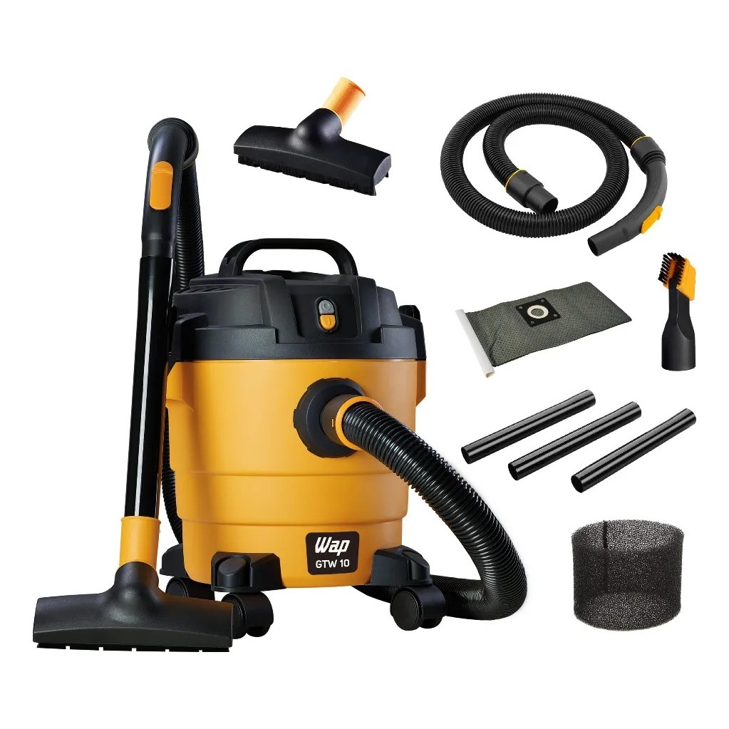 Aspirador De Pó e Água Wap Gtw 10 Compacto 1400w 10 Litros Amarelo/Preto 127V