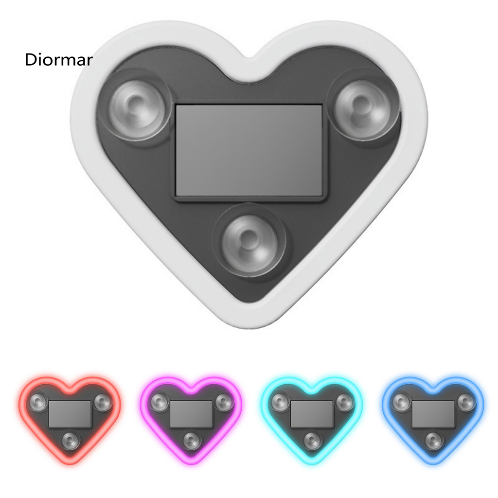 Heart-shaped Ambient Light Color-changing Led Neon Solar Heart Shape for Car Window Waterproof Mood Lamp with Suction Cu