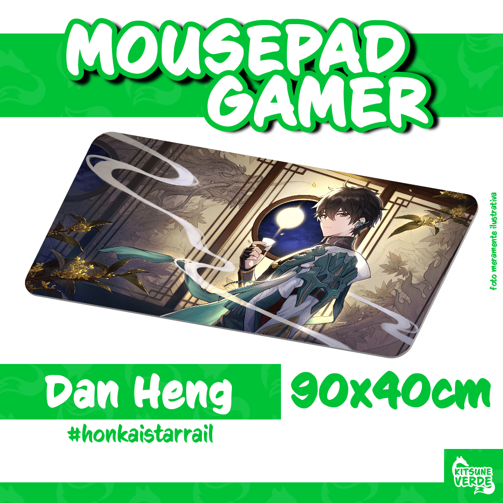 Mouse Pad Gamer - Dan Heng - Honkai Star Rail - 90x40 - 80x40 - 70x30 - 60x40 - 40x45 cm
